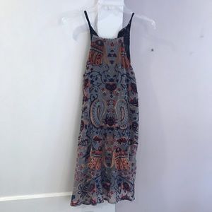 Paisley Shift Spaghetti Strap Dress